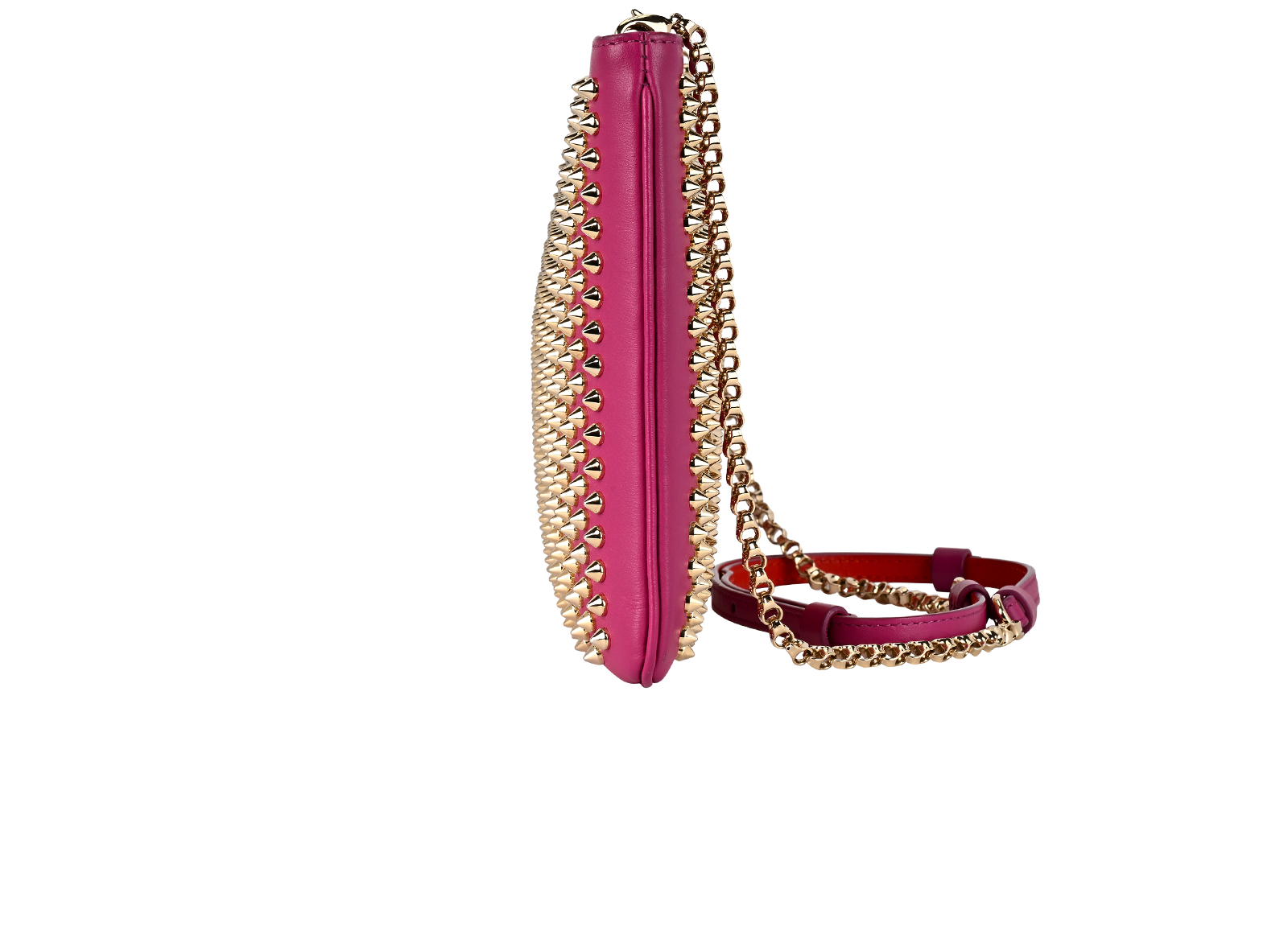 Loubiposh Clutch Bag, &pound;250, Handbags, Pink, Leather, Bottom view